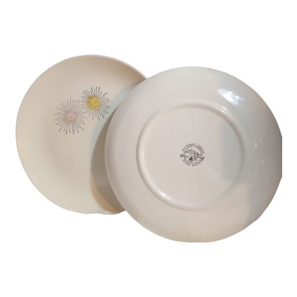 2 VTG Blue Ridge Pottery Plate Mid Century Modern Retro Decor ATOMIC BURST MCM - Picture 5 of 6